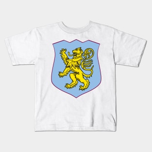 Heraldry Lion Blue Shield Kids T-Shirt